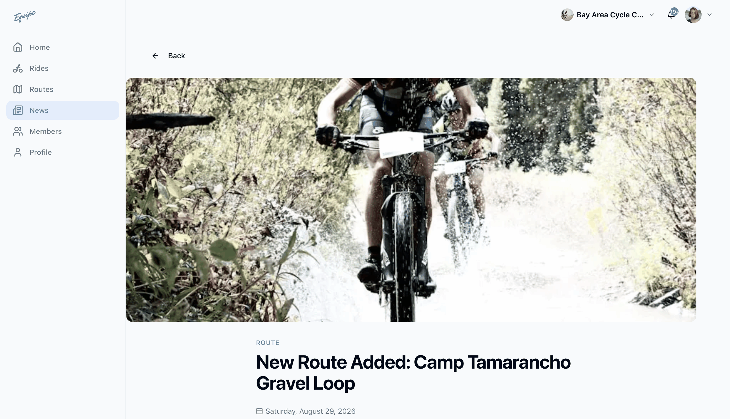 A news post page on the web with its cover image and category label